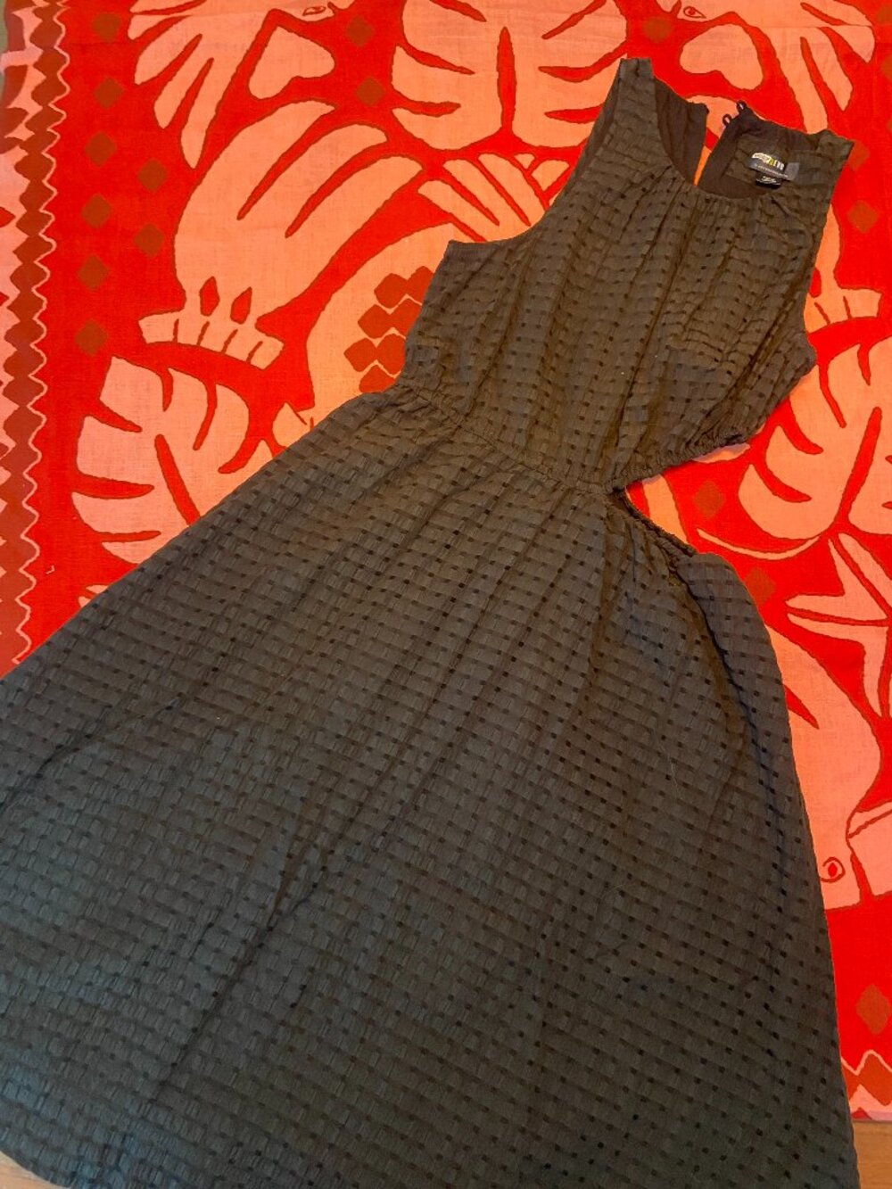 Anthropologie Maeve Black Textured Cut Out Dress